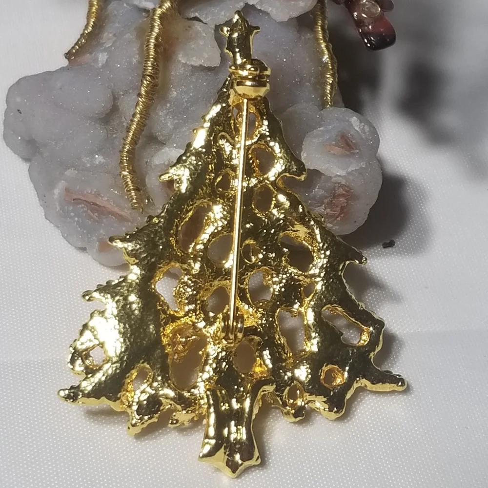 Christmas Tree Rhinestones Brooch - Picture 3 of 4